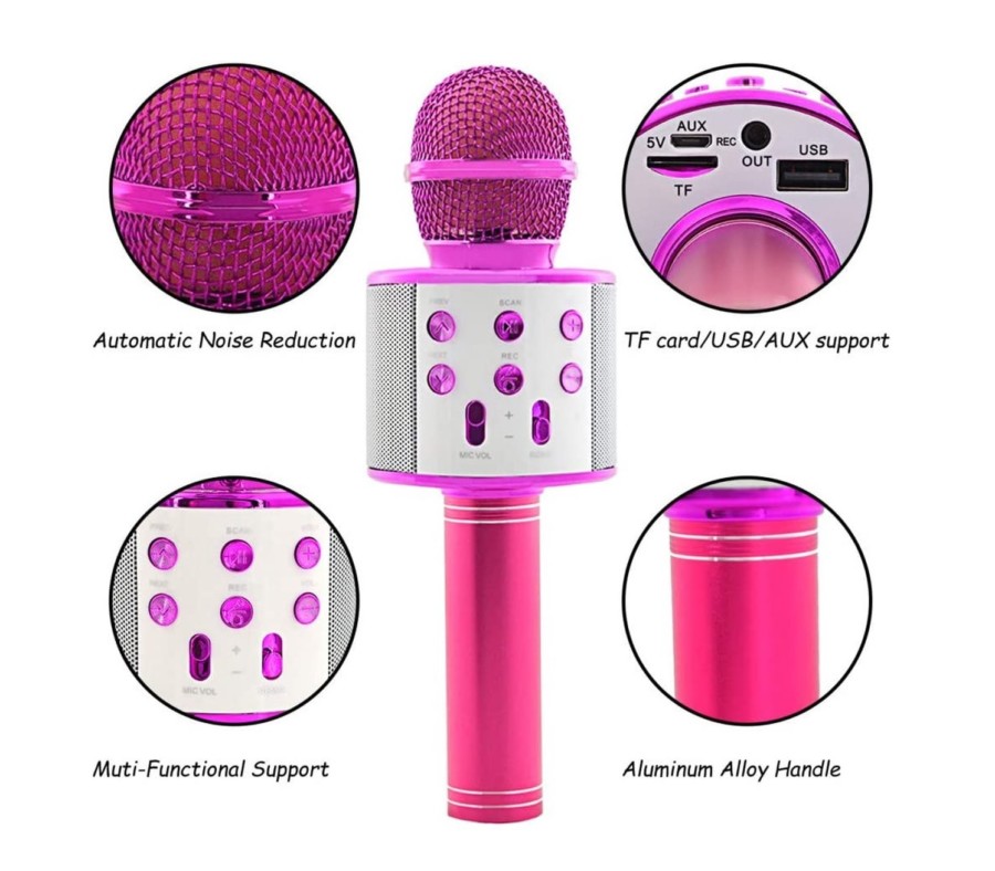 Mevrouw raken Geslagen vrachtwagen iBello draadloze karaoke microfoon roze met bluetooth geschikt voor Android  en iOS – iBello Gadgets en Gifts